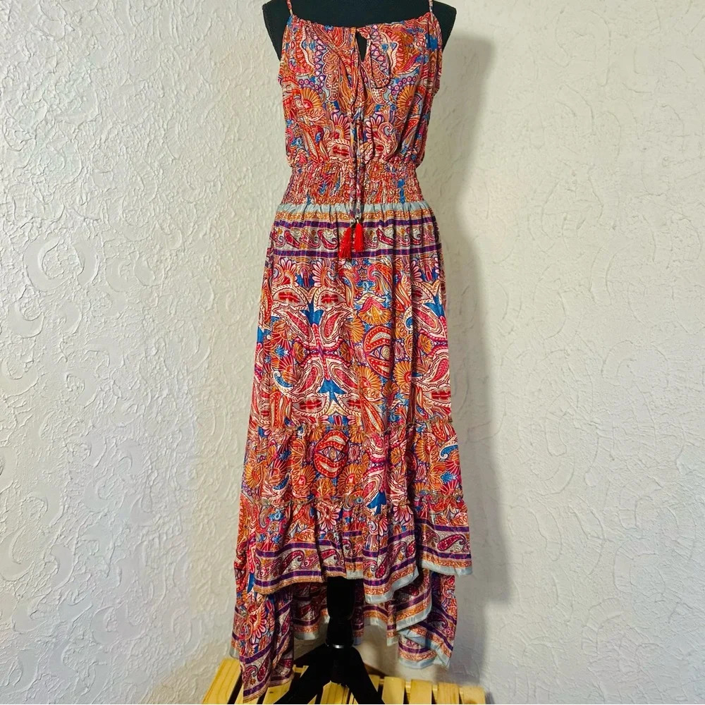 NWT! 100% Silk Sun Dress, Super Flowy, Gorgeous and NWT! Size L, P2P -20” - Picture 12 of 15